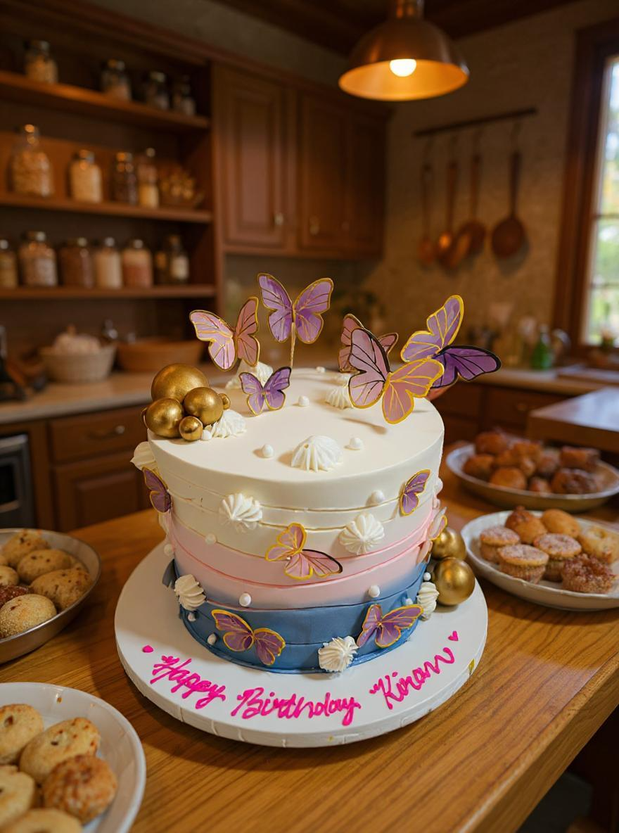 fully Fondant Butterfly Cake